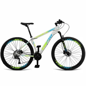Bicicleta Aro 29 Cripto 24V Acera Mountain Bike Quadro Alumínio 24 Marchas Cripto Bikes Branco Verde Azul Bicicleta Aro 29 Cripto 24V Acera Mountain Bike Alumínio 24 Marchas