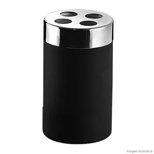 Porta escova de dentes preto BA9319C Coisas e Coisinhas