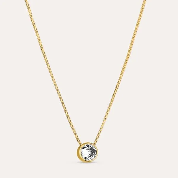 Colar Feminino Milliá Ponto de Luz Metal Folheado a Ouro 18k Dourado com Pedra de Zircônia Colar Feminino Milliá Ponto de Luz Folheado a Ouro 18k Dourado