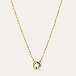 Colar Feminino Milliá Ponto de Luz Metal Folheado a Ouro 18k Dourado com Pedra de Zircônia Colar Feminino Milliá Ponto de Luz Folheado a Ouro 18k Dourado