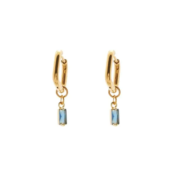 Brinco Antônia de Aço Dourado com Zircônia Dourado Único