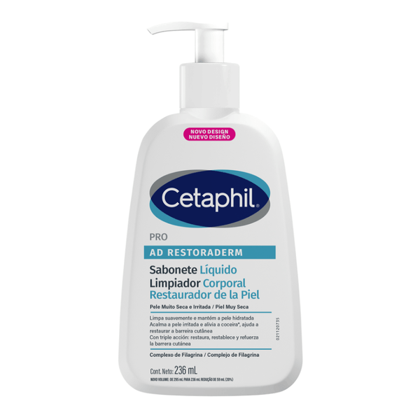 Sabonete Líquido Cetaphil PRO AD Restoraderm para Pele Muito Seca e Irritada 236ml