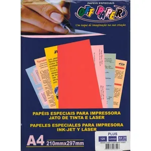 Papel A4 Off Paper Plus 120G para Impressão Profissional Formato 210X297MM 20 Folhas Laranja Papel A4 Off Paper Plus 120G Formato 210X297MM 20 Folhas para Trabalhos Gráficos Laranja
