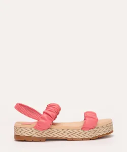 sandália infantil flatform com elástico rosa 31