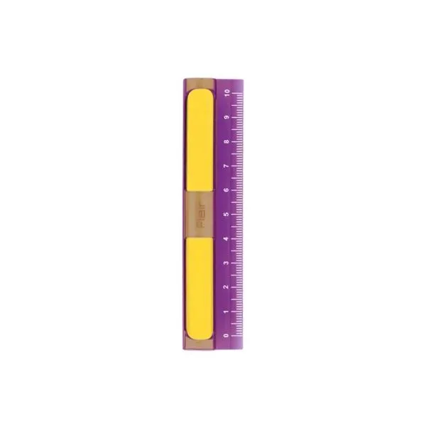 Régua com Borracha Tris Flair com Bordas Antideslizantes e Apagador Embutido sem PVC 10 cm 1 Unidade Amarelo Régua com Borracha Tris Flair com Bordas Antideslizantes 10 cm 1 Unidade Amarelo