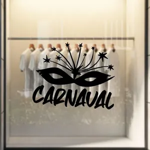 Adesivo Decorativo para Vitrine Carnaval em Vinil Recorte Eletrônico 90 X 71,5cm Preto Adesivo Decorativo para Vitrine Carnaval em Vinil 90 X 71,5cm Preto