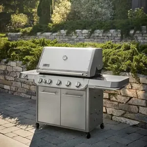 Churrasqueira a Gás Aço Inox Summit FS38 S Acendimento Rápido Controle de Temperatura Inox Weber Churrasqueira a Gás Summit FS38 S Aço Inox Gourmet Inox Weber