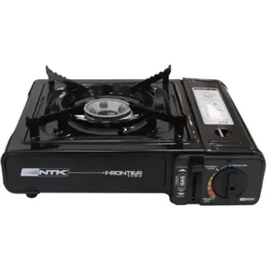 Fogareiro de Mesa Frontier Portátil para Camping com Ignição Piezo Chama Regulável Preto Nautika Fogareiro de Mesa Frontier Portátil para Camping com Maleta Preto Nautika