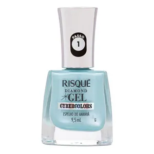 Esmalte Azul Risqué Diamond Gel Coleção Cybercolors Espelho do Amanhã Efeito 9,5ml