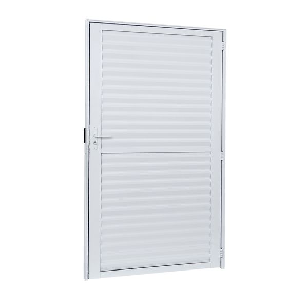 Porta Alumínio Palheta Esquerda 60X210X4 Branco Cristal Ramassol