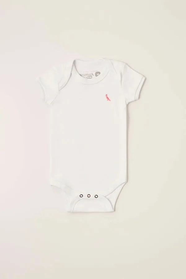 Body Reserva Mini Bebê Pop Bordado Branco - P