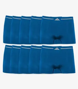 Kit 10 Cuecas Boxer Lisa Microfibra Altomax Azul G