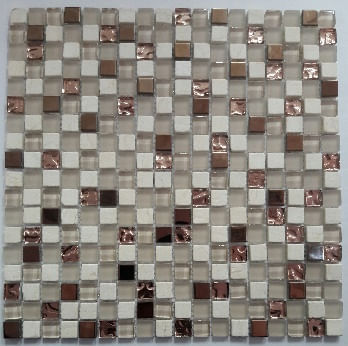Pastilha de Mármore/Vidro/Metal 30x30cm GS552 Rose Gold Glass Mosaic