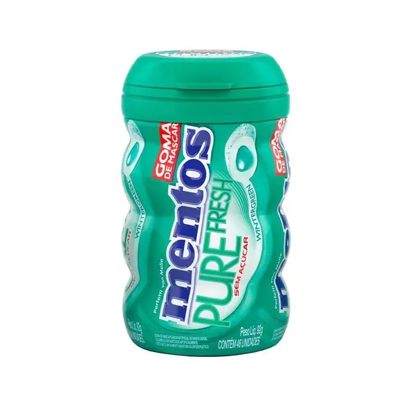 Chiclete Mentos Pure Fresh Wintergreen Garrafa 92g