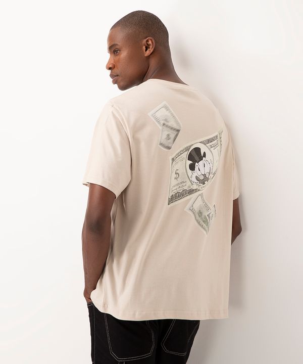 camiseta de algodão oversized ducktales bege PP