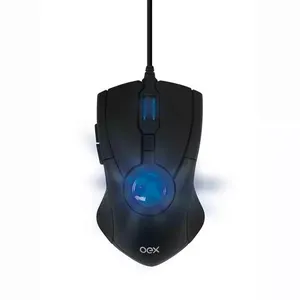 Mouse Oex Gamer Energy com Fio USB 3200 DPI 6 Botões LED Azul