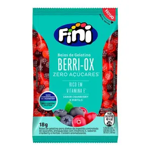 Bala De Gelatina Fini Berri-Ox Sabor Cranberry e Mirtilo 18g