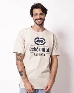 Camiseta Masculina Algodão Ecko Unltd com Estampa Bege XG