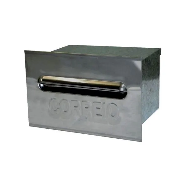 Caixa de Correio Galvinox Embutir para Cartas 15x21x12cm em Chapa de Aço Prata Metalmig Caixa de Correio Galvinox Embutir 15x21x12cm Chapa de Aço Prata Metalmig