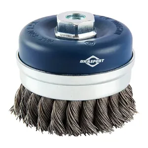 Escova de Aço Tipo Copo Trançada 65 x M14 - 7262 - BRASFORT