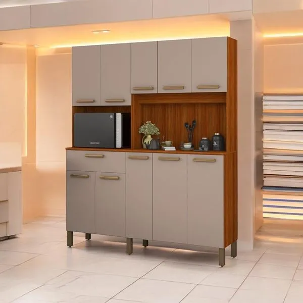 Cozinha Elegante 10 Portas Jade Cinamomo E Connect