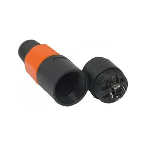 Conector Speakon de Linha Fêmea 4 Pólos JCSP0003 com Protetor de Cabo Preto e Laranja Storm Conector Speakon Fêmea 4 Pólos JCSP0003 Protetor de Cabo Storm