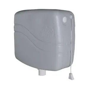 Caixa Descarga Cinza 9 Litros Metasul Polietileno Alta Densidade 35x17x31 - Vazão 1,3 L/s 1/2 40mm