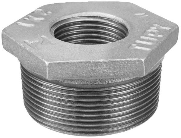 Bucha de redução ferro galvanizado 1" x 1/2" BSP 120163233 - TUPY