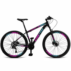 Bicicleta Aro 29 Cripto Mountain Bike Alumínio 6061 27 Marchas Freio Hidráulico Preto-azul e Rosa Cripto Bikes Bicicleta Aro 29 Cripto Mountain Bike Alumínio 27 Marchas Preto-azul e Rosa Cripto Bikes