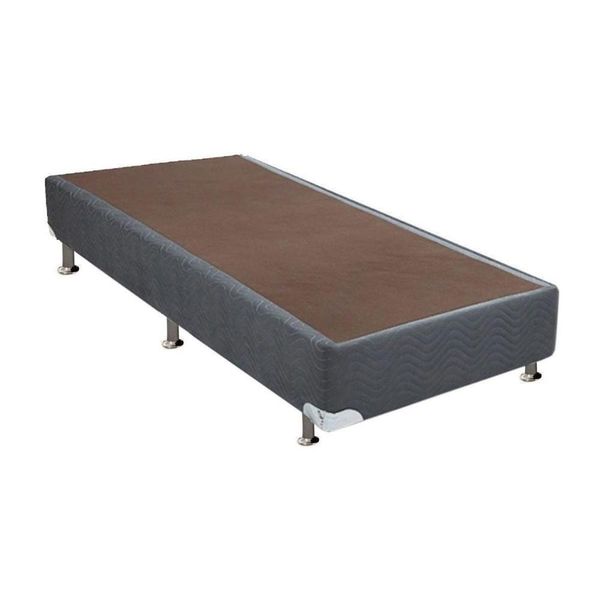 Cama Box Base Solteiro Universal Suede Gray (88x188x30) - Ortobom