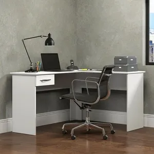 Mesa Para Escritório Escrivaninha De Canto 1 Gaveta Menu Móveis Branco