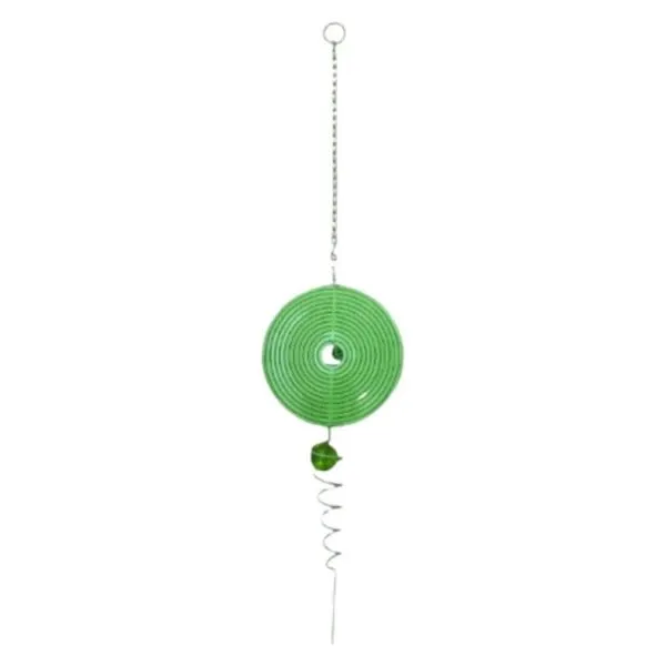 Sino De Vento Giratório Decorativo Jardim Bola Zen Verde Nkd