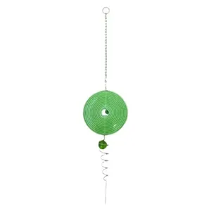 Sino De Vento Giratório Decorativo Jardim Bola Zen Verde Nkd