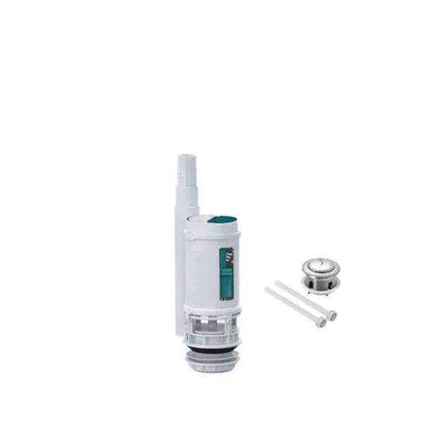 Mecanismo de Saída Dual Flush Ajustável com Acionador Pino Superior para Caixa Acoplada Pádova Mecanismo de Saída Dual Flush Ajustável para Caixa Acoplada com Acionador Superior Pádova