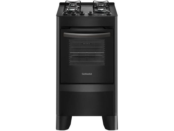 Fogão 4 Bocas Mesa de Vidro Continental Preto