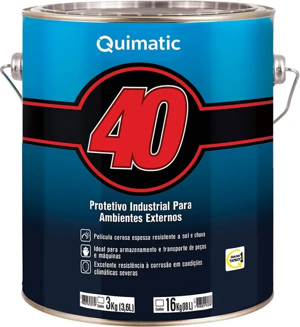 QUIMATIC 40 Protetivo Anticorrosivo - Resistente a Chuvas Fortes - 3kg Tapmatic