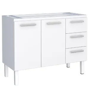 Gabinete Aço Novo Venus 1,17 Metros Branco Para Pias de 1,20 Metros - P103619 - COZIMAX