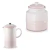 KIT LE CREUSET PRENSA FRANCESA E POTE DE BISCOITO 2,4L EM CERÂMICA SHELL PINK