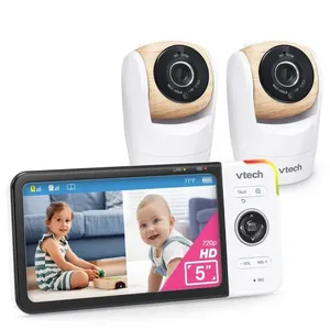 Babá Eletrônica com 2 Câmeras e Monitor 720p HD, Alcance de Até 304 Metros, Sem WiFi, VTech VM928-2HD, Branca 110v