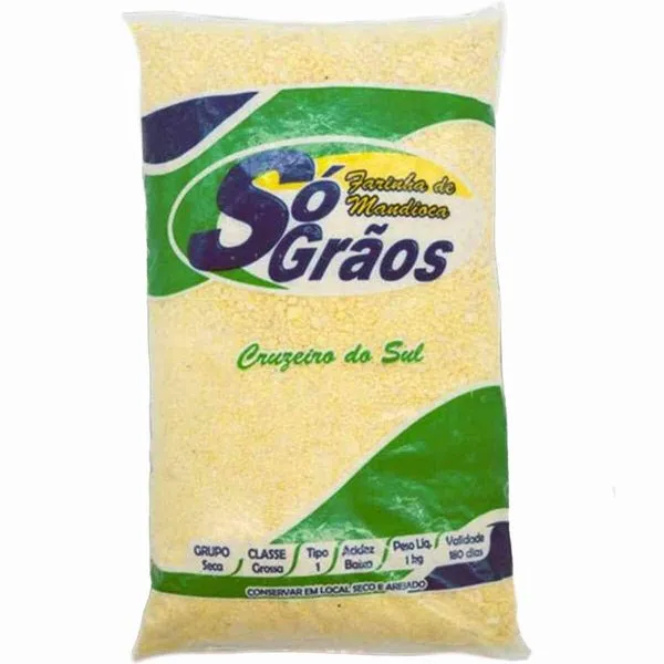 Farinha de Mandioca Branca Só Grãos 1kg