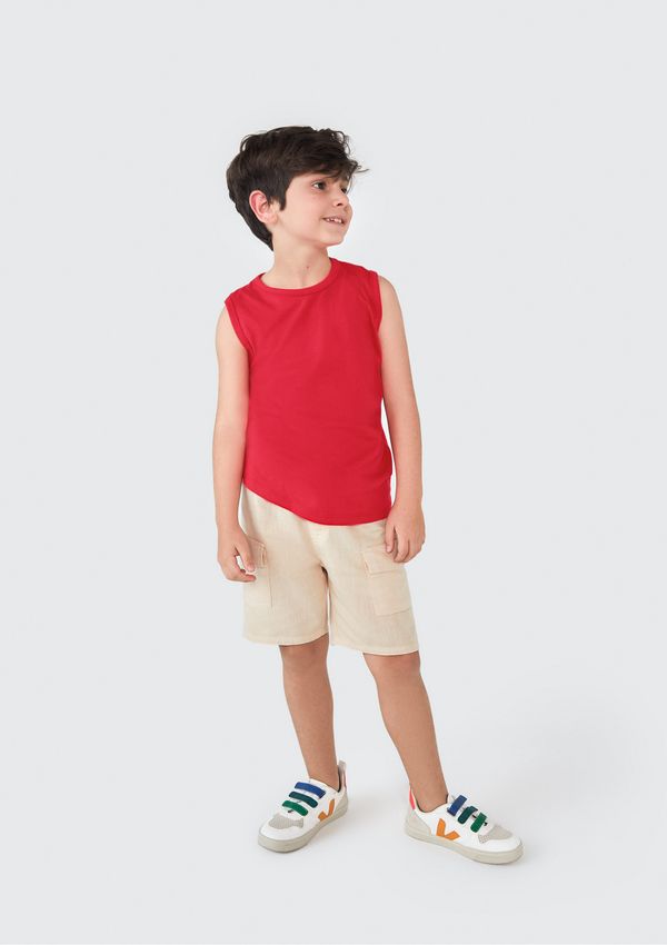 Regata Básica Infantil Menino Modelagem Regular Tam 1 a 16 - Vermelho 012