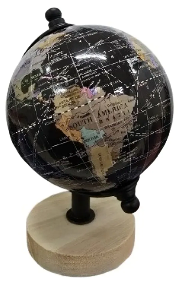 Globo Decorativo Base Madeira Grano