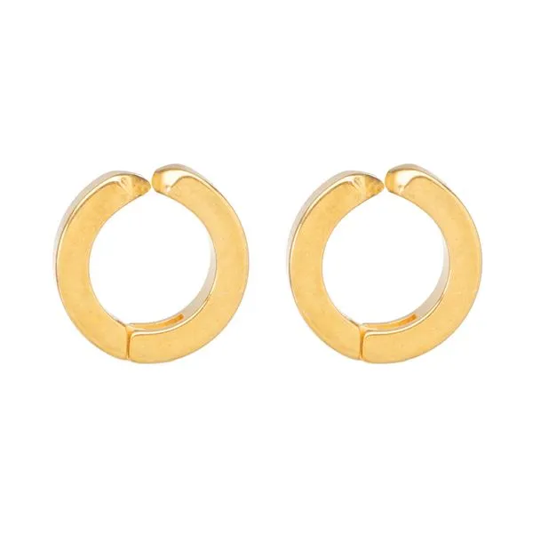 Par de Brincos Press Duo de Aço Dourado