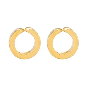 Par de Brincos Press Duo de Aço Dourado
