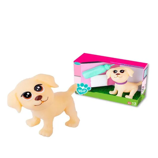 Cachorro Creme Claro Faz Xixi Com Acessórios Ref.1908 Pupee