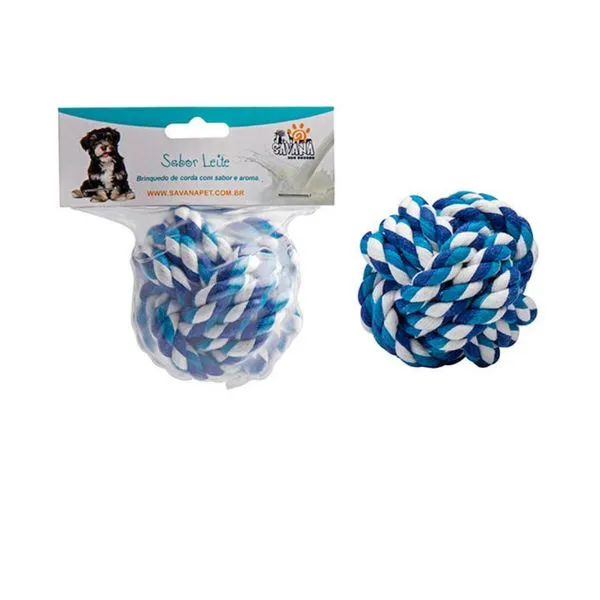 Brinquedo Pet Bola De Corda Savana Azul Leite (MP)