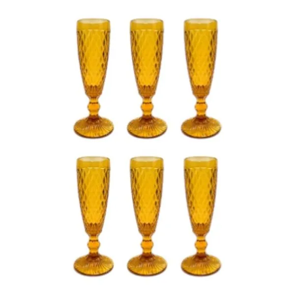 Jogo De Taças Fullfit 6 Peças Para Champanhe 130ml Âmbar (MP)