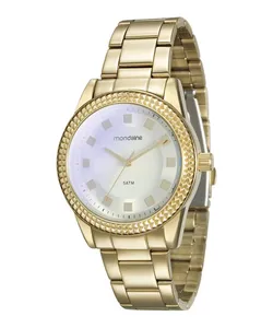Kit Relógio Analógico Mondaine Feminino + Colar - 99092LPMVDE1K Dourado Único