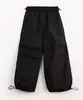 calça parachute infantil com bolsos preto 10