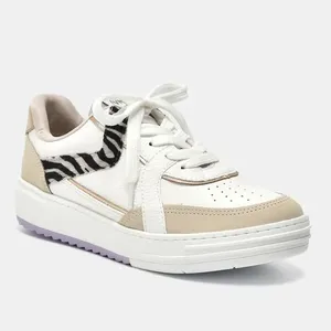 Tênis Casual Bege e branco e dourado e lilás 132-001-08 33